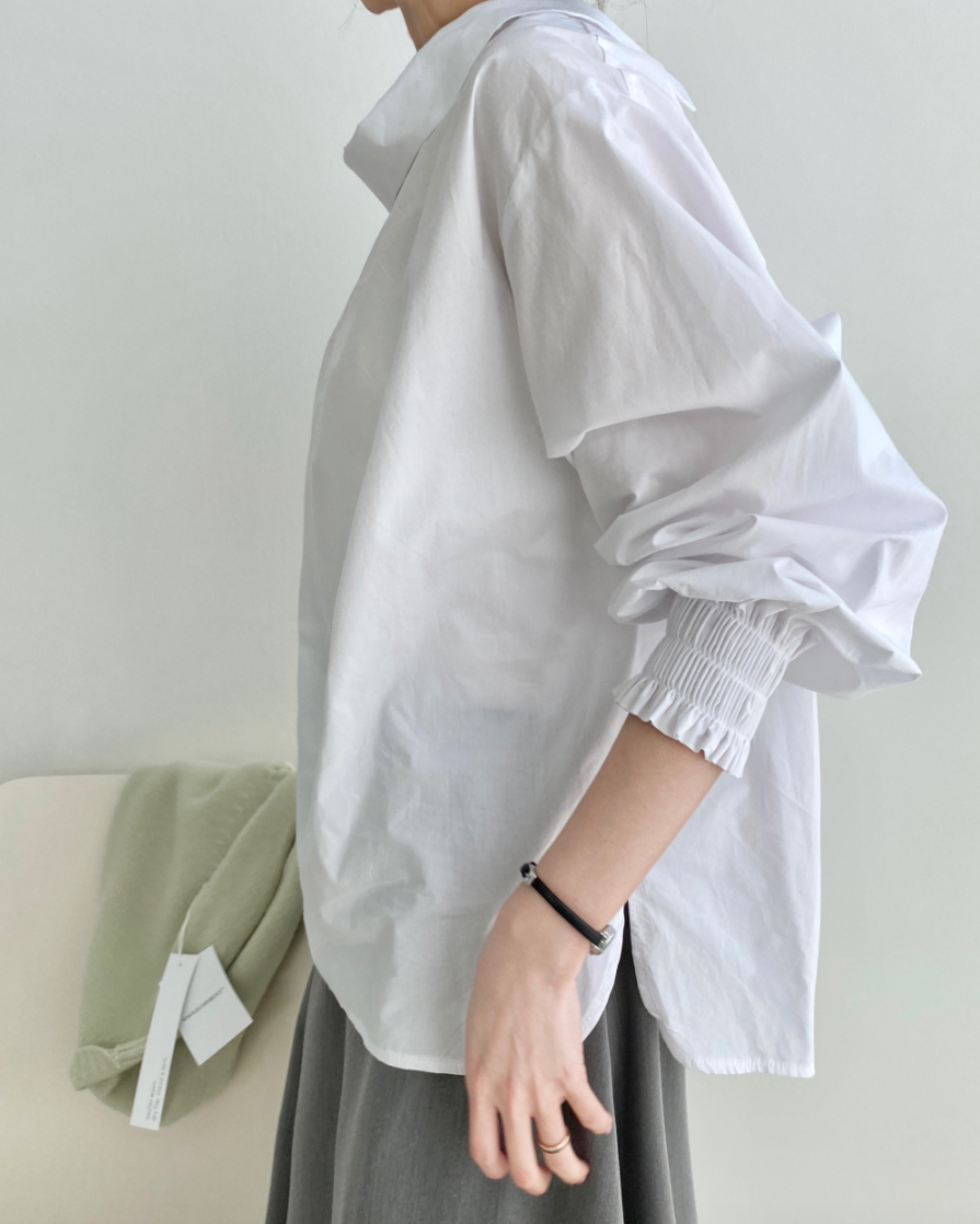 Cowl neck smock shirt