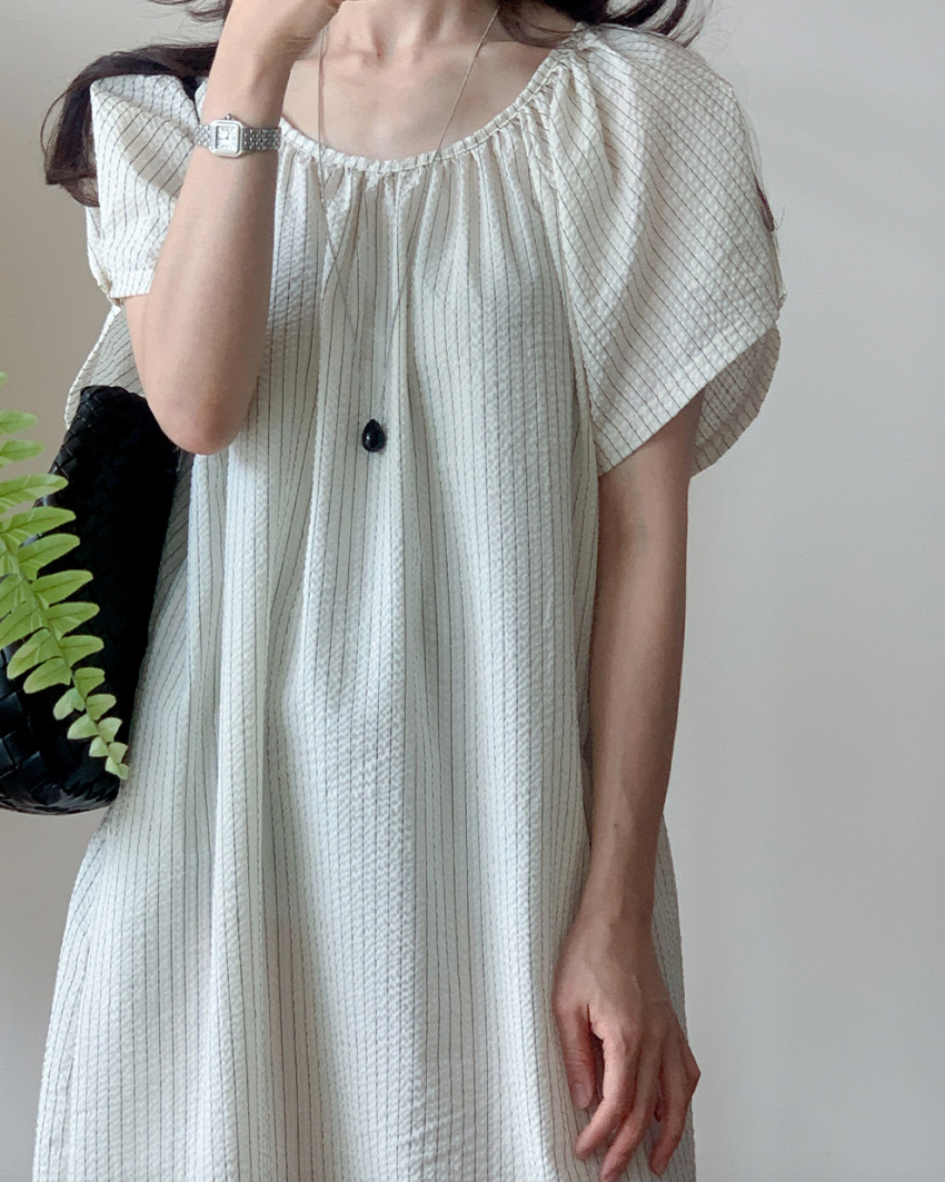 Seersucker striped dress