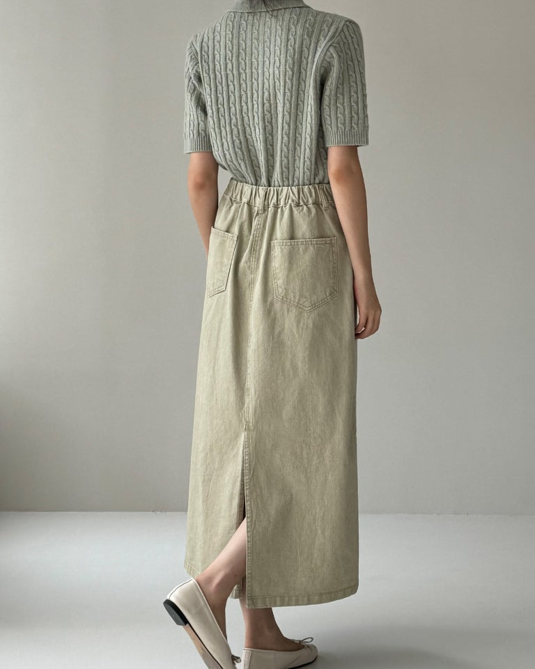 Bari A line cotton skirt