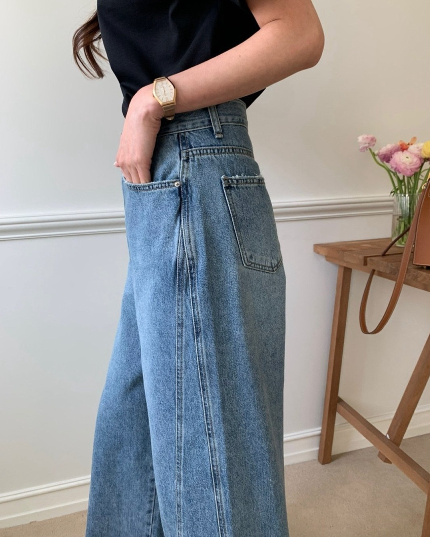 Summer wide natural jeans