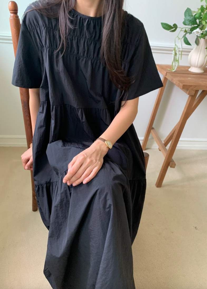 Nylon smocked dress