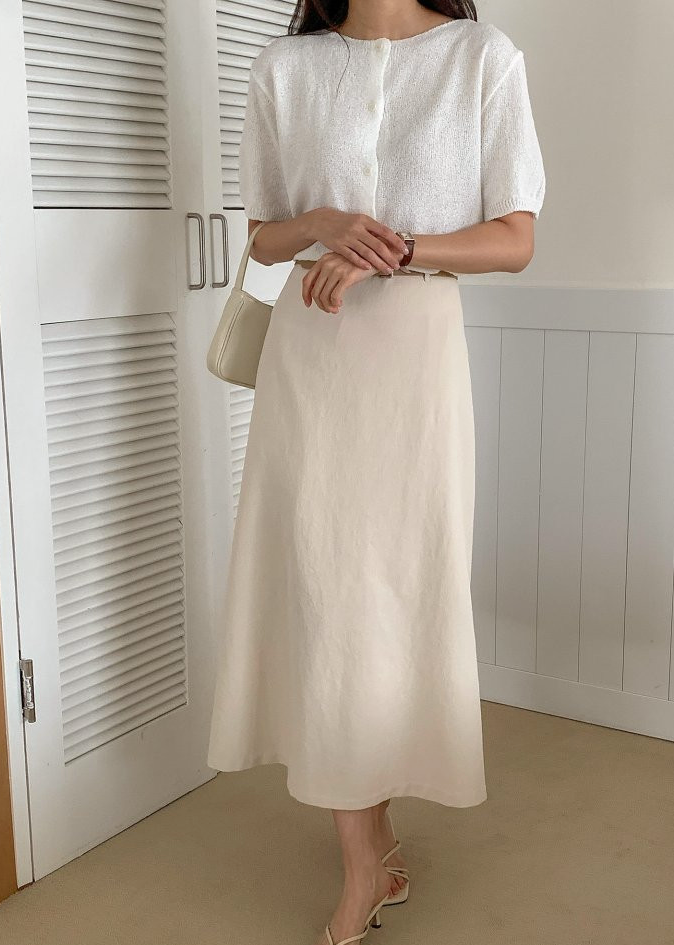 Cotton skirt with belt