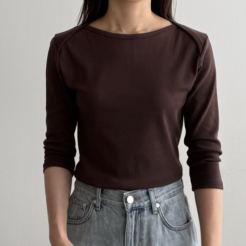 Boatneck slim T-shirt
