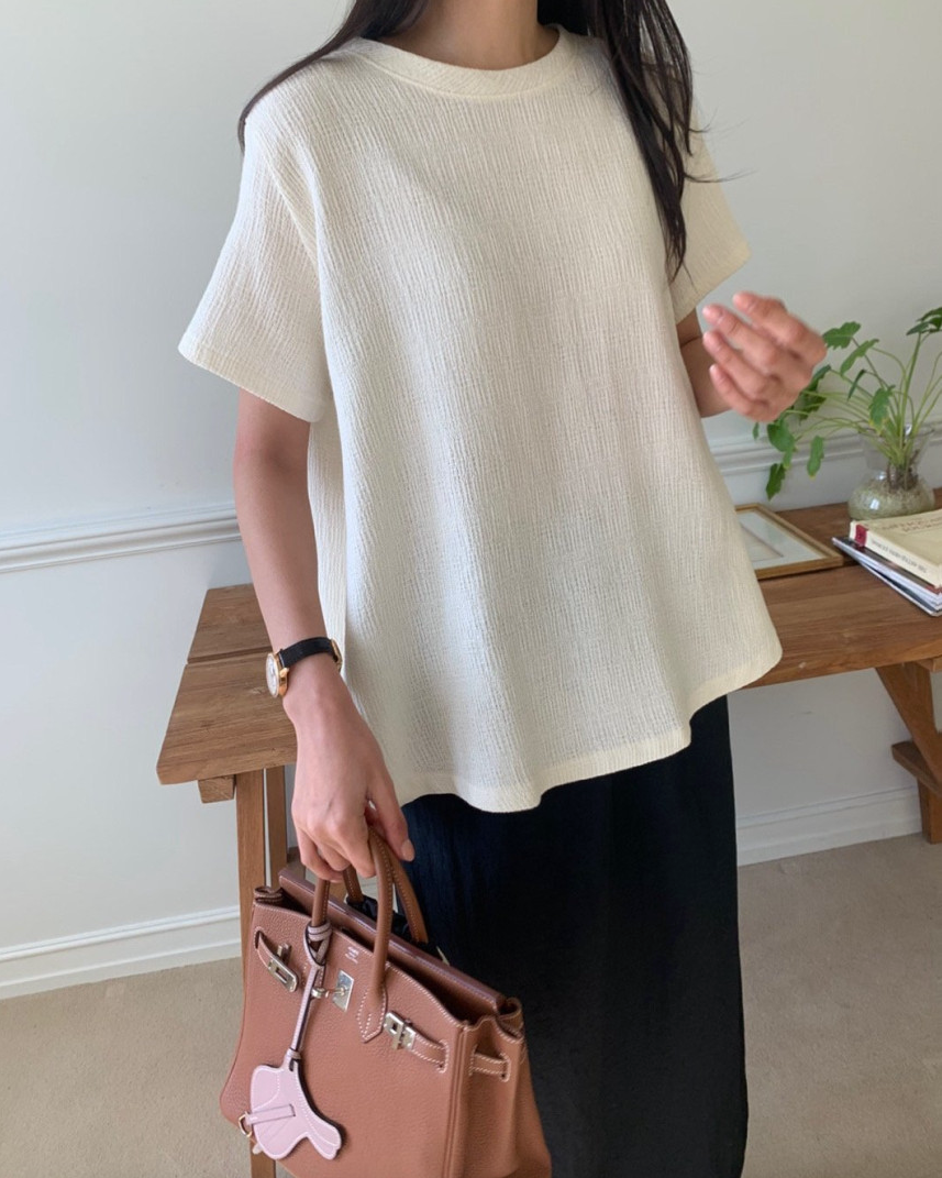 Flared cotton blouse