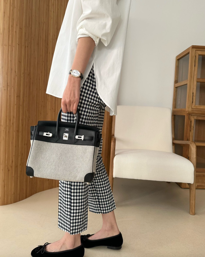 Checkered cropped pants