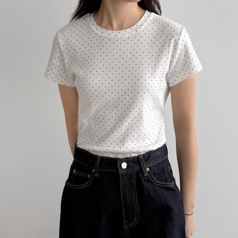 Dot cotton t-shirt
