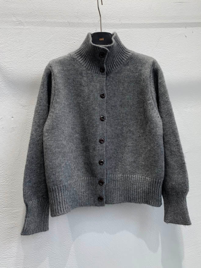 (F/W)High neck cardigan