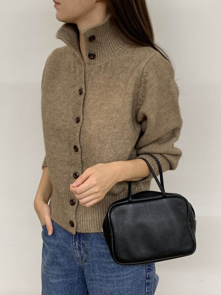 (F/W)High neck cardigan