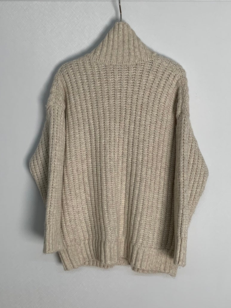 (F/W) High neck loose-fit cardigan