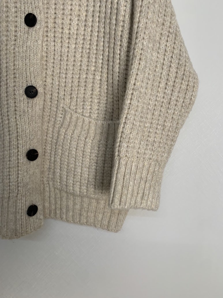 (F/W) High neck loose-fit cardigan