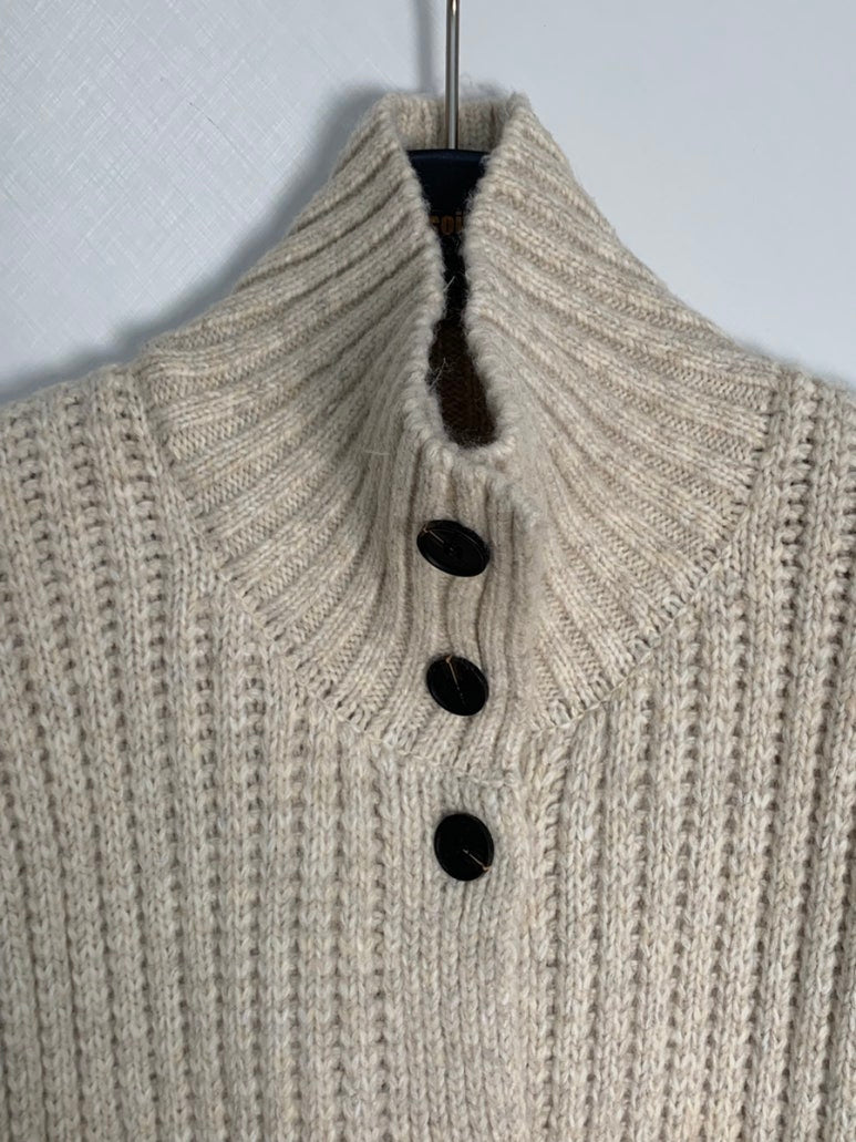 (F/W) High neck loose-fit cardigan