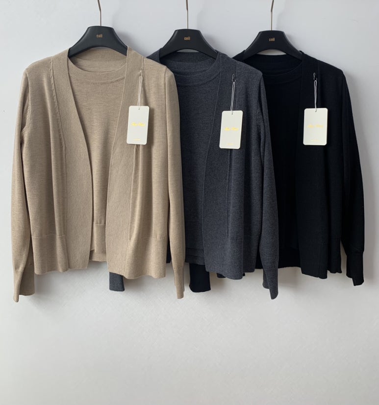 (F/W) Fine Wool cardigan set