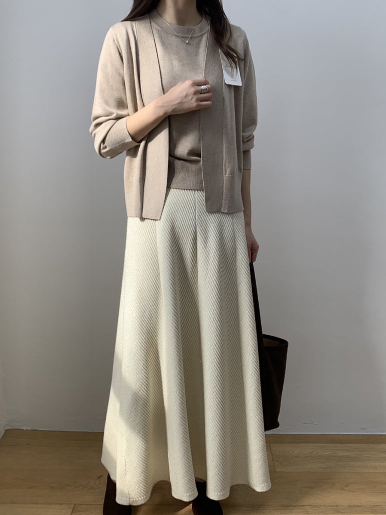 (F/W) Fine Wool cardigan set