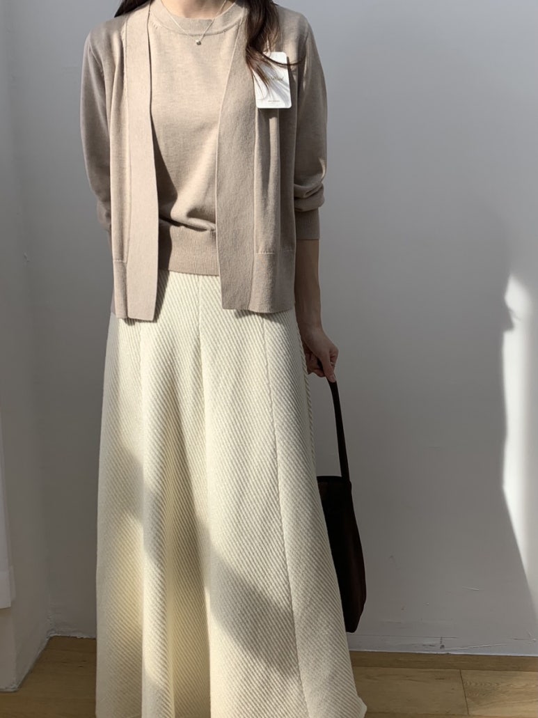 (F/W) Fine Wool cardigan set