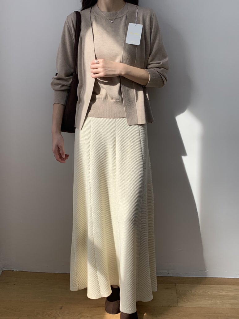 (F/W) Fine Wool cardigan set