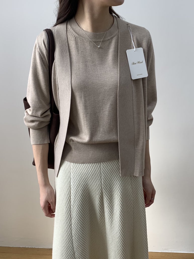 (F/W) Fine Wool cardigan set