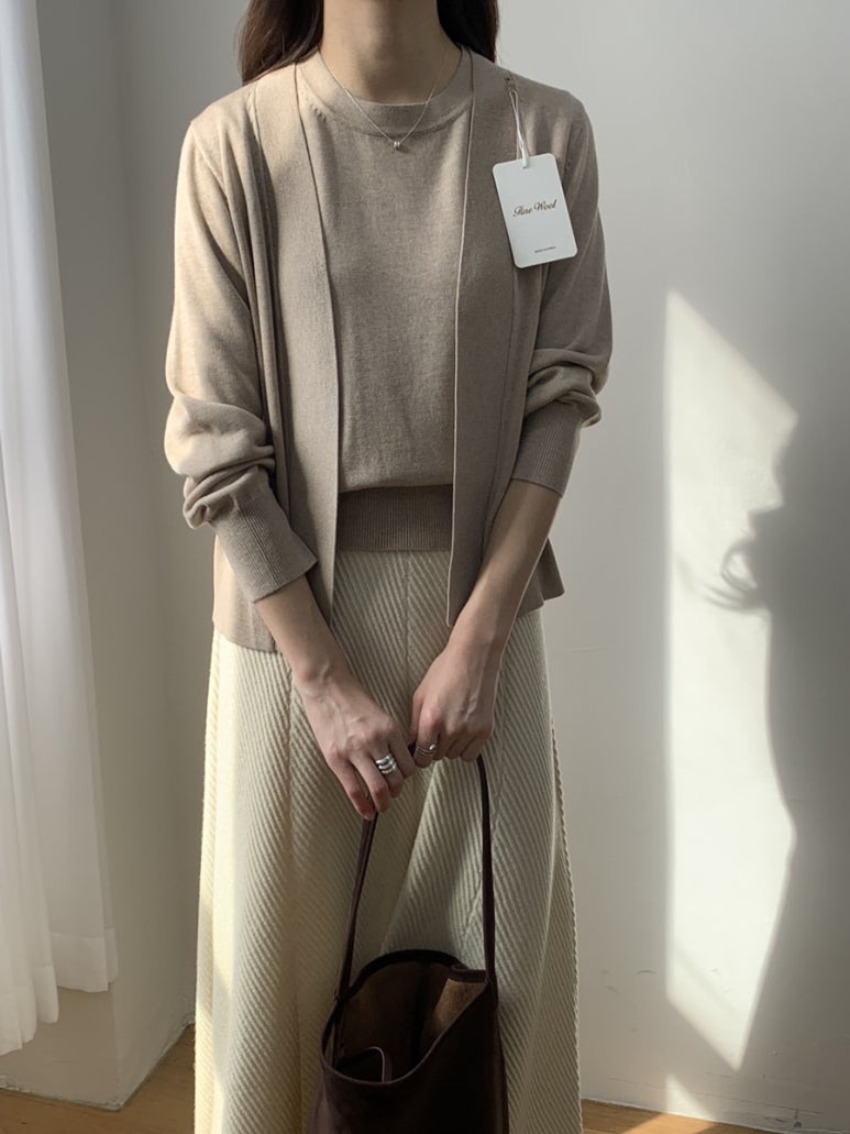(F/W) Fine Wool cardigan set