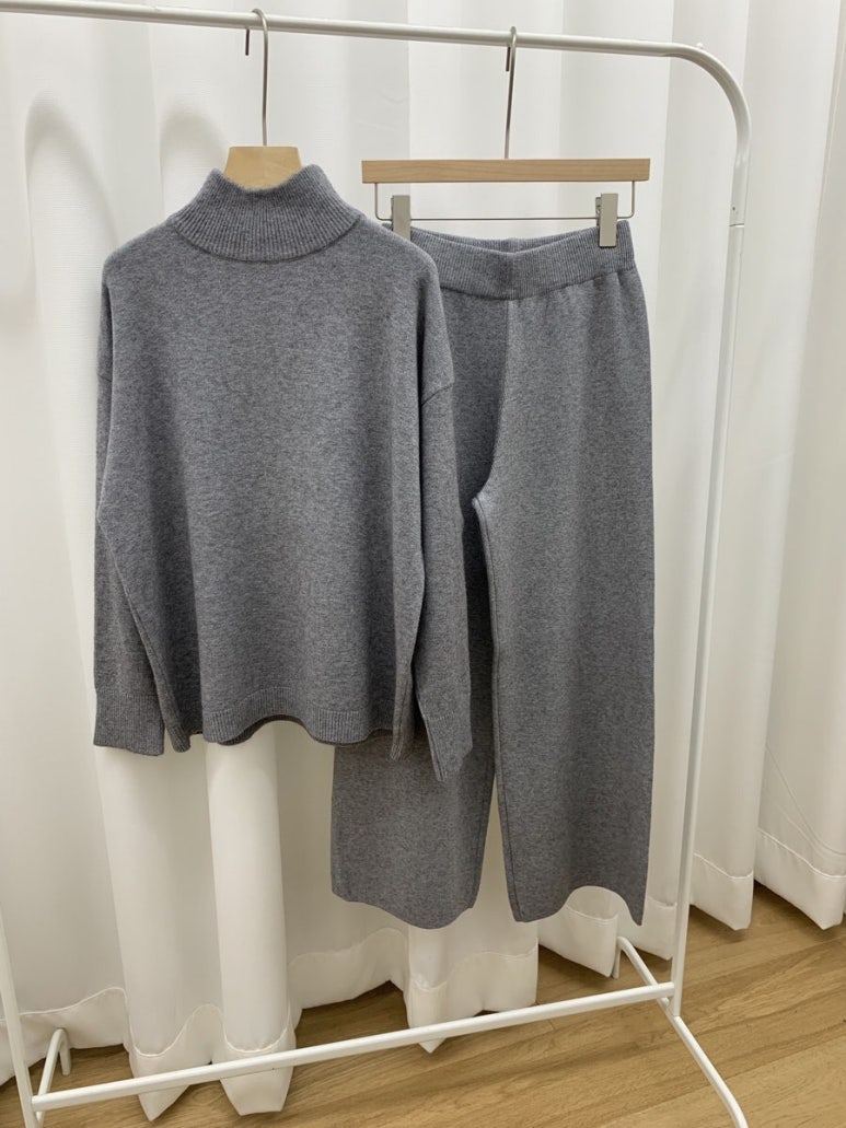 (F/W) Half neck knit set