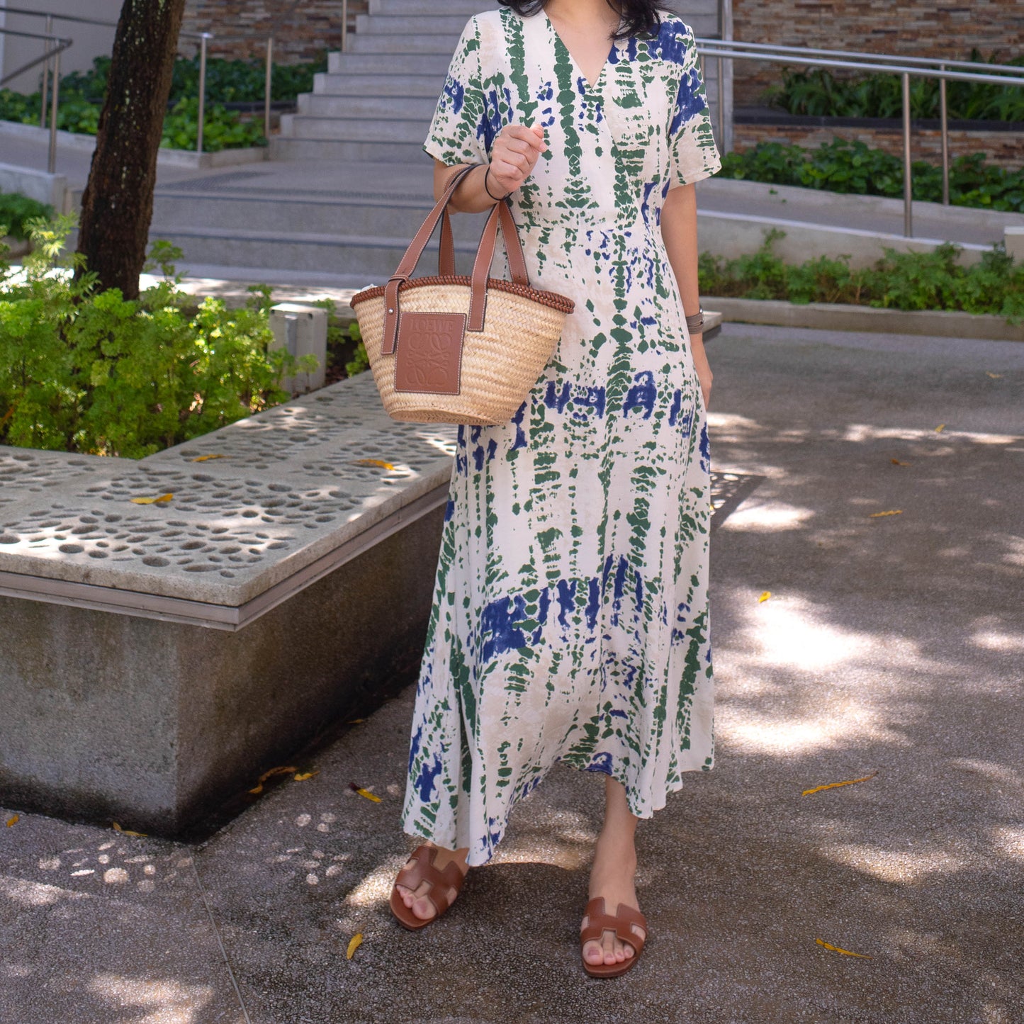 Watercolor wrap dress