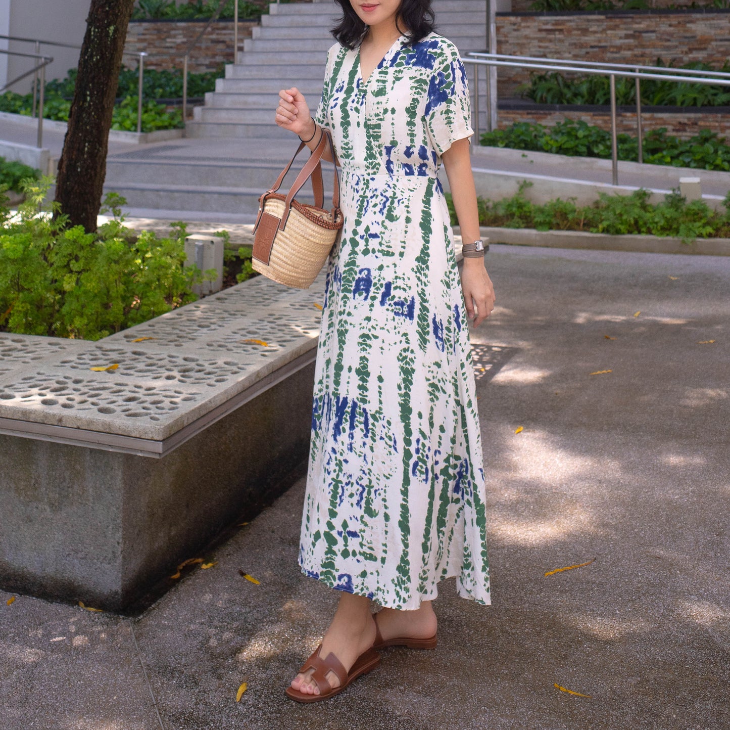 Watercolor wrap dress