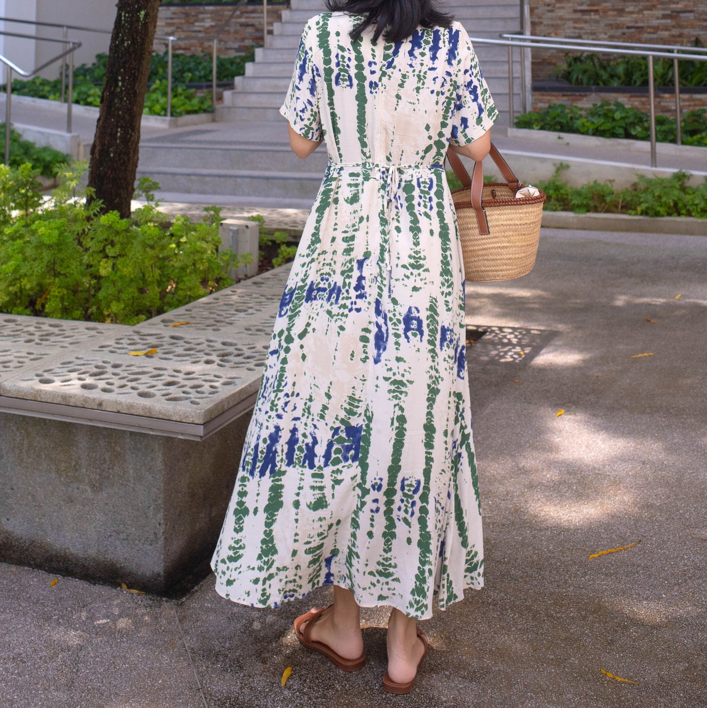 Watercolor wrap dress