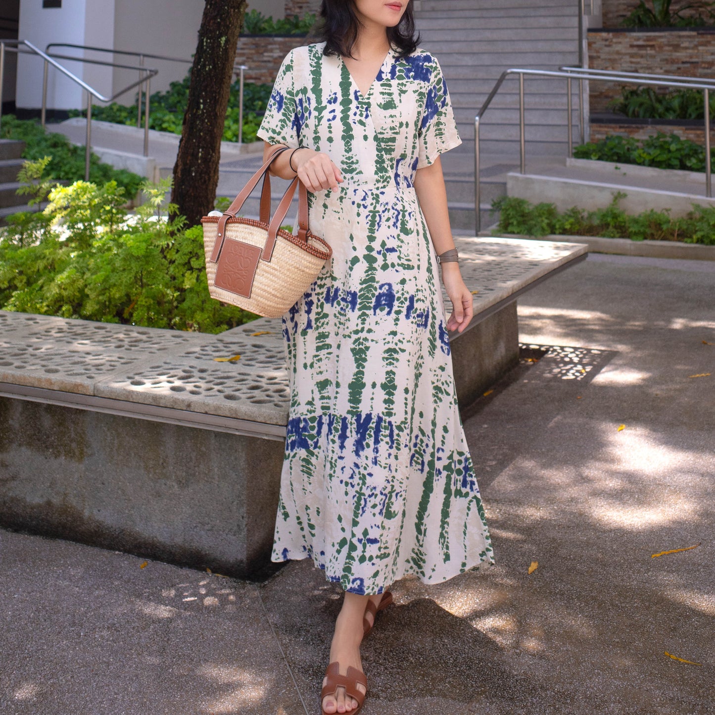 Watercolor wrap dress