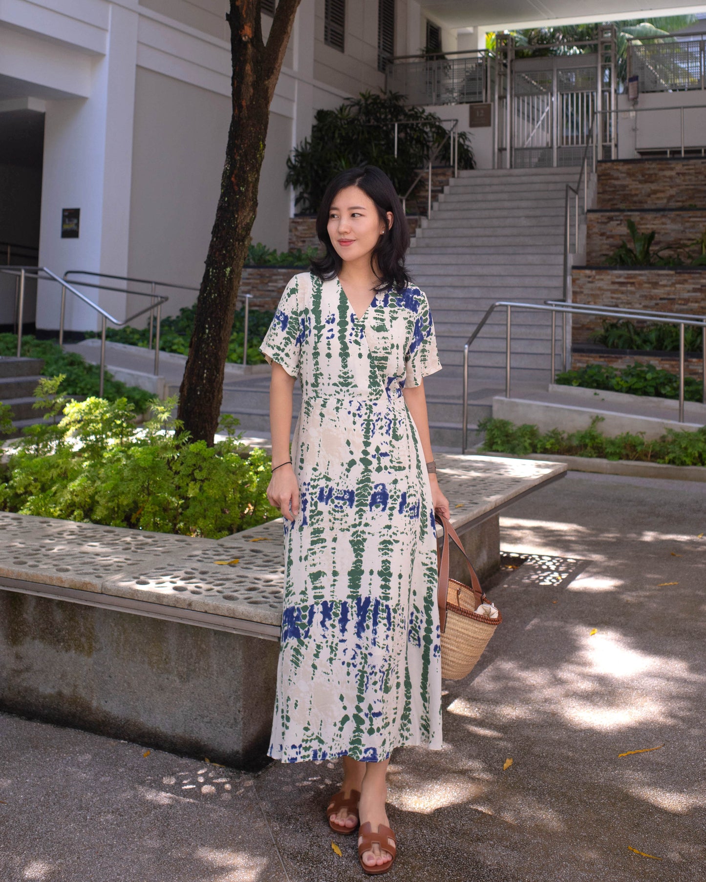 Watercolor wrap dress