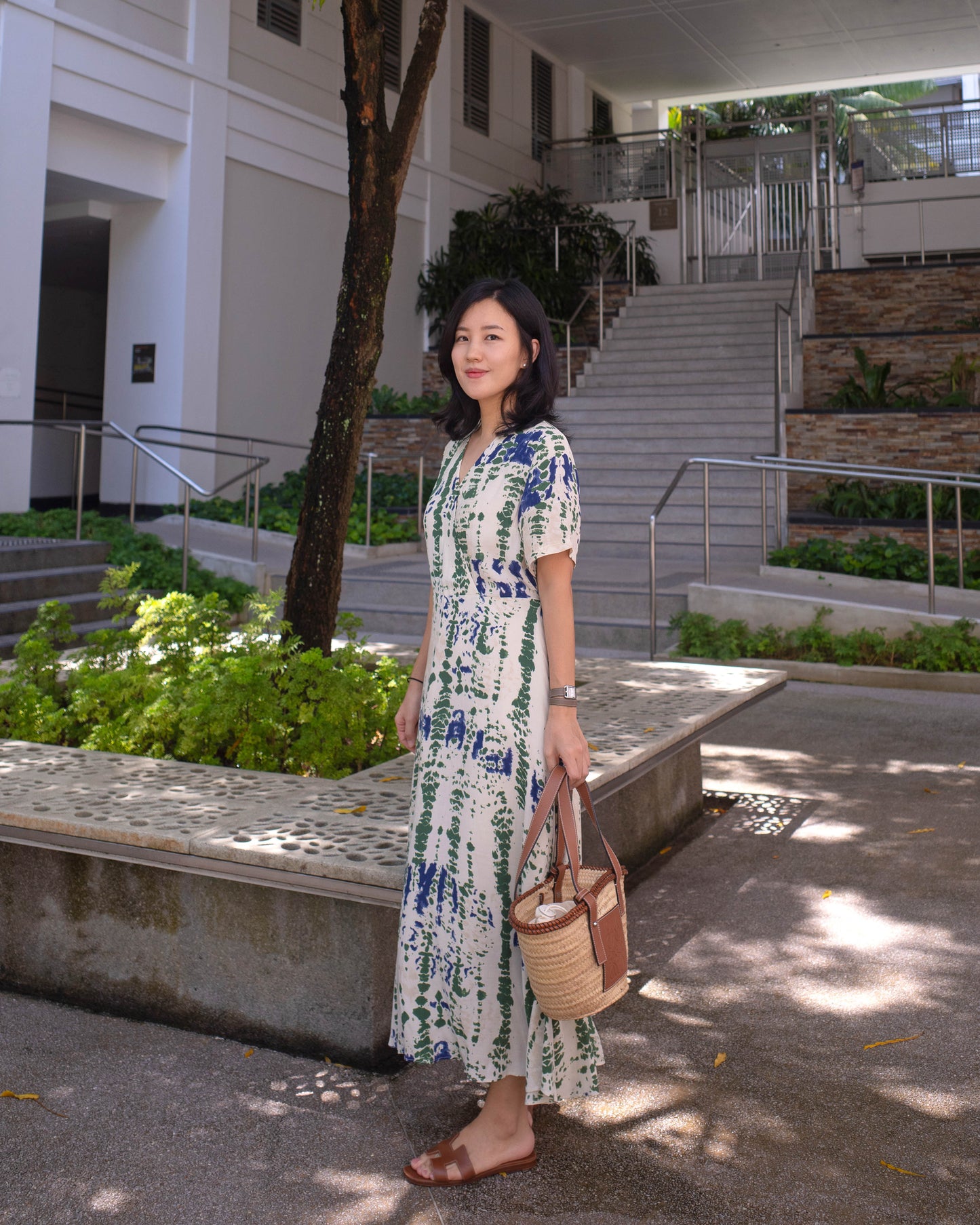 Watercolor wrap dress
