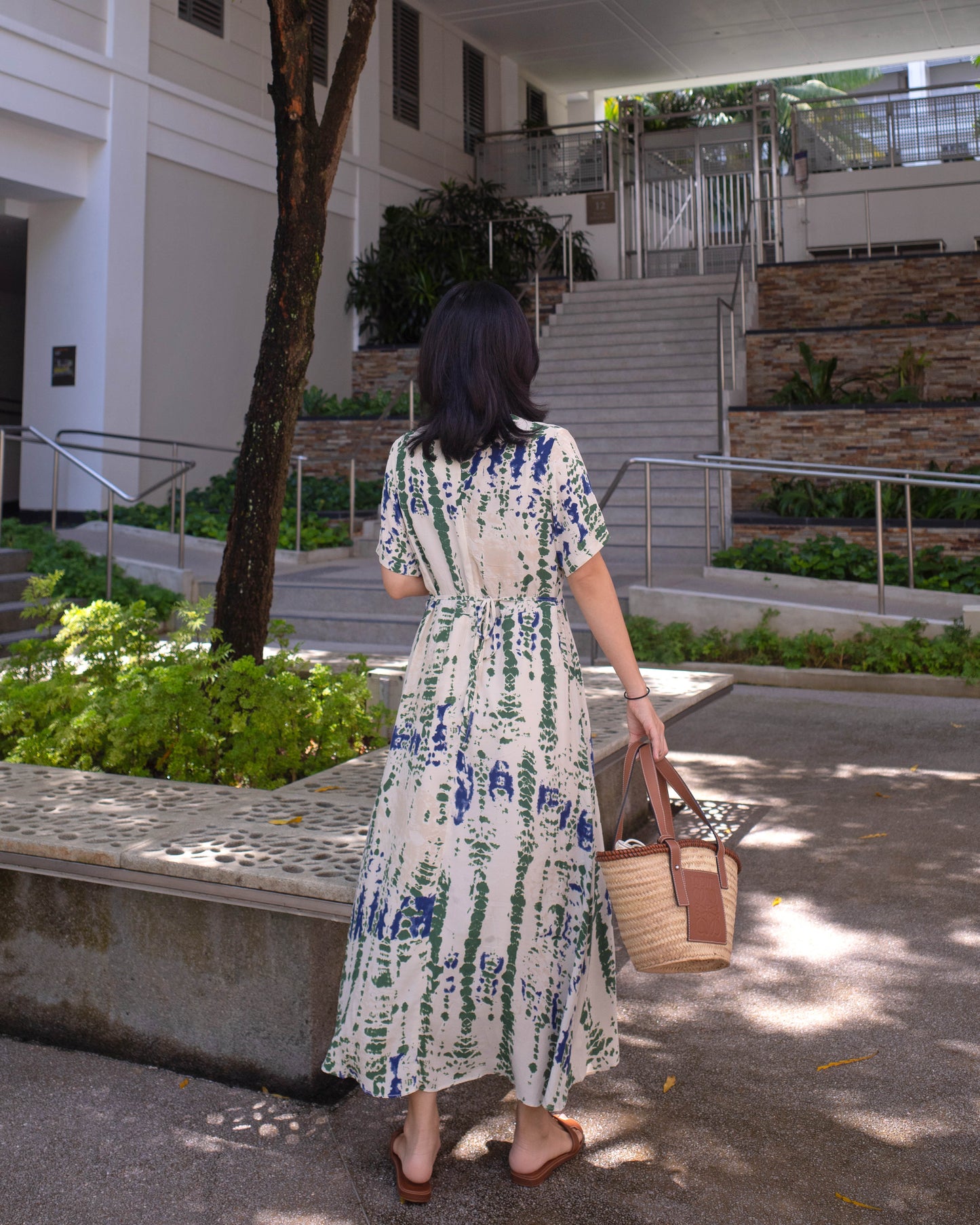 Watercolor wrap dress