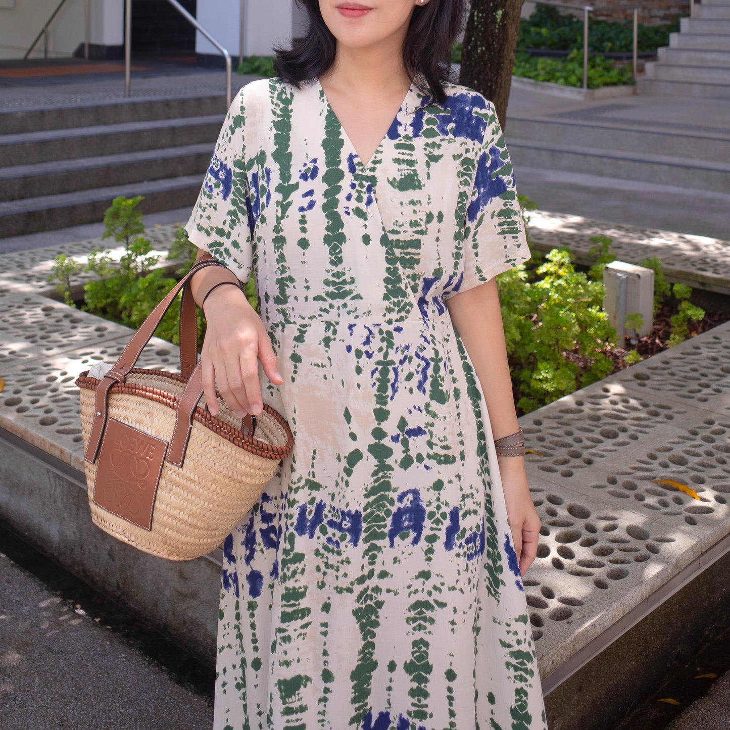 Watercolor wrap dress