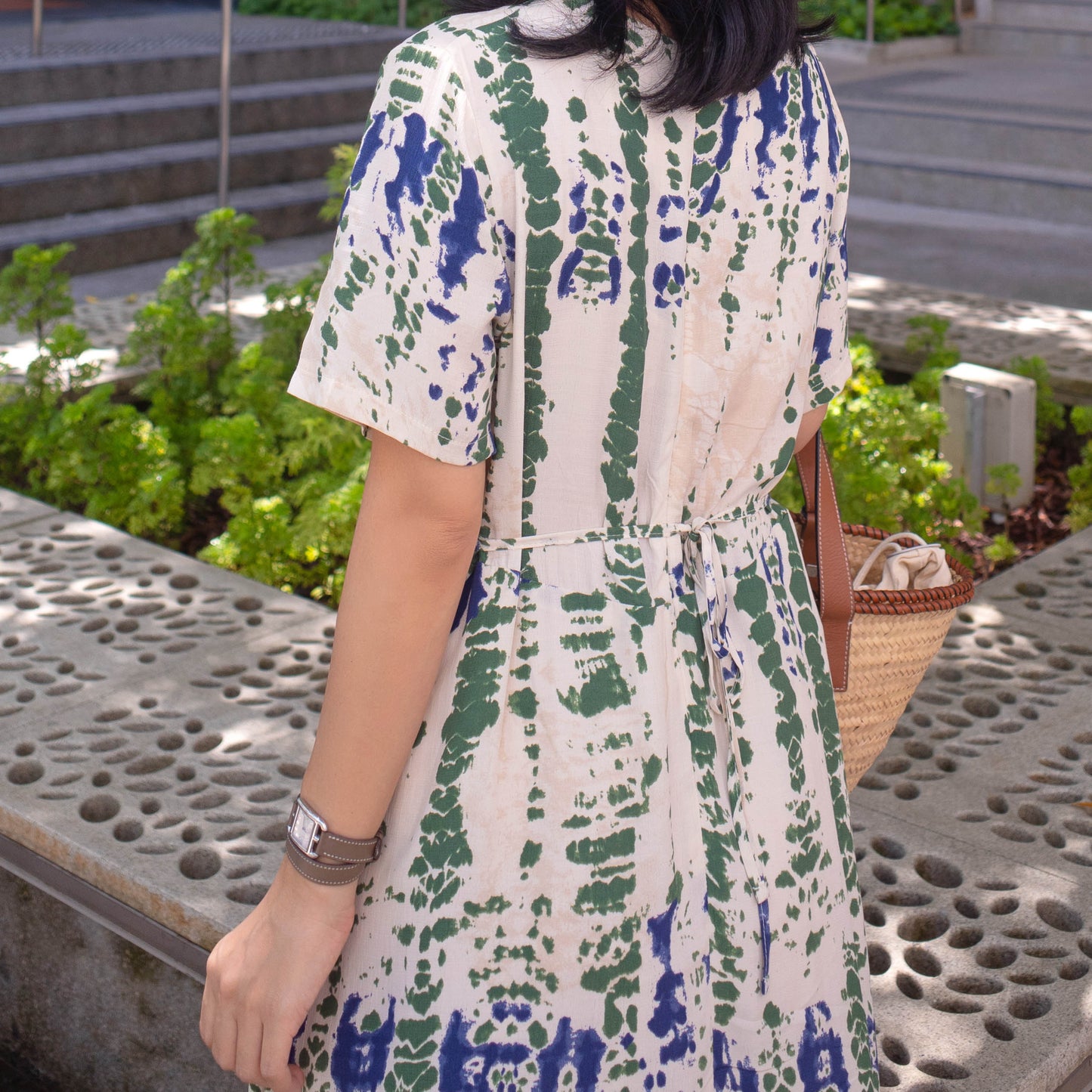 Watercolor wrap dress