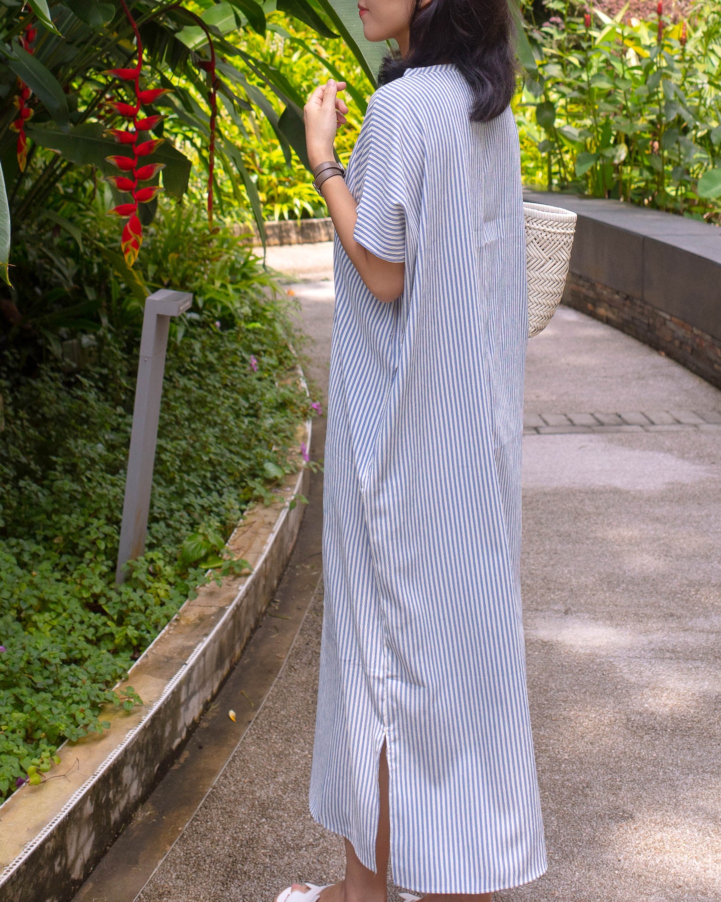 Seersucker striped dress