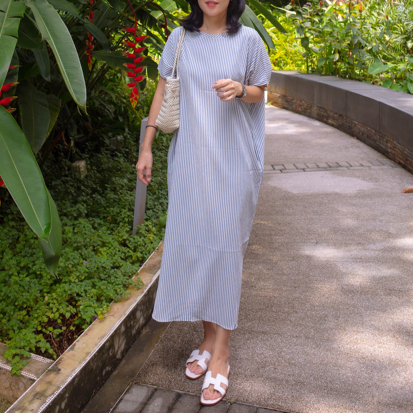 Seersucker striped dress