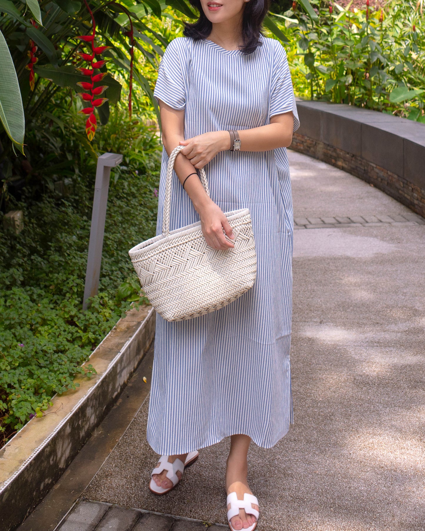 Seersucker striped dress
