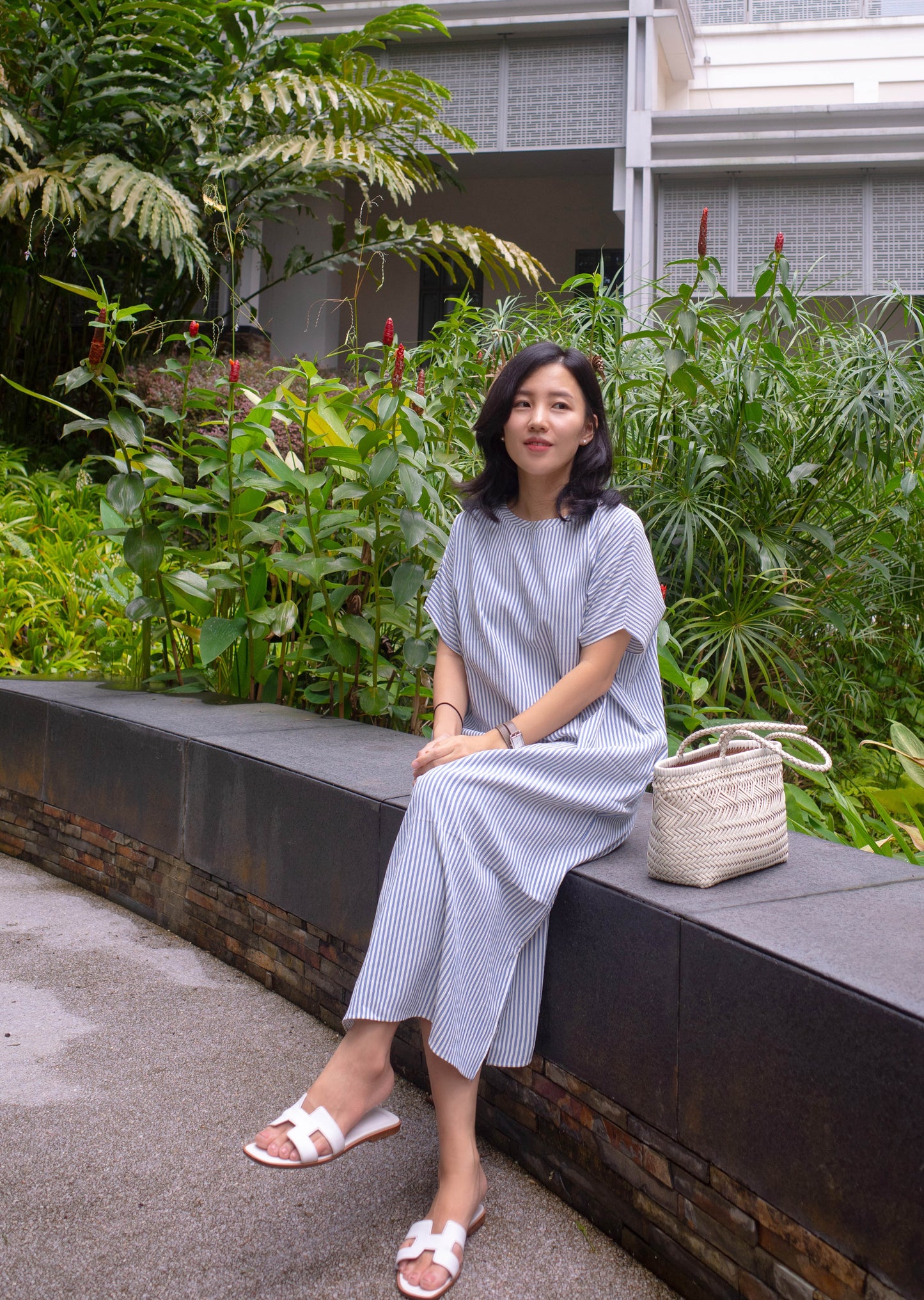 Seersucker striped dress
