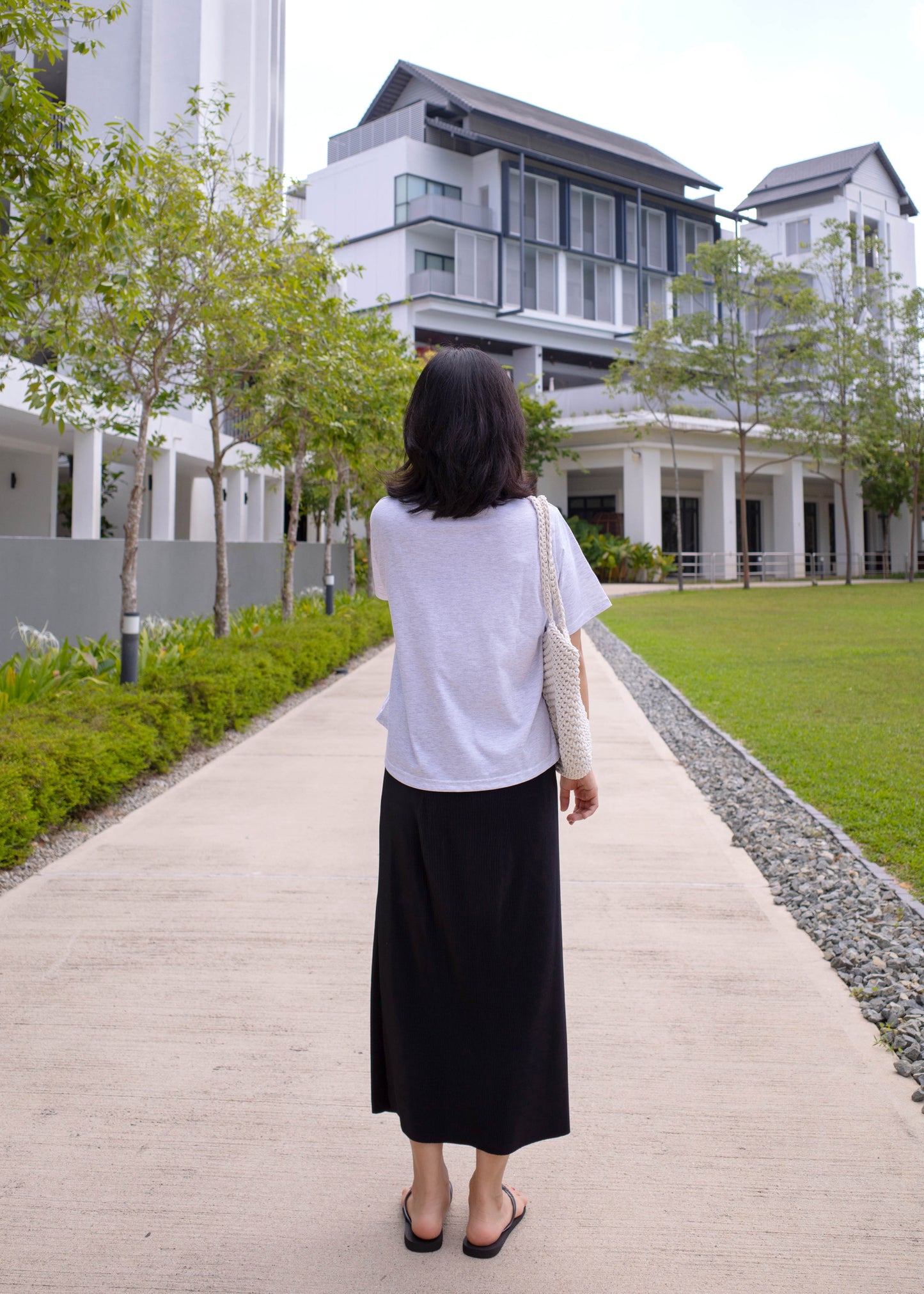 Pleats long skirt
