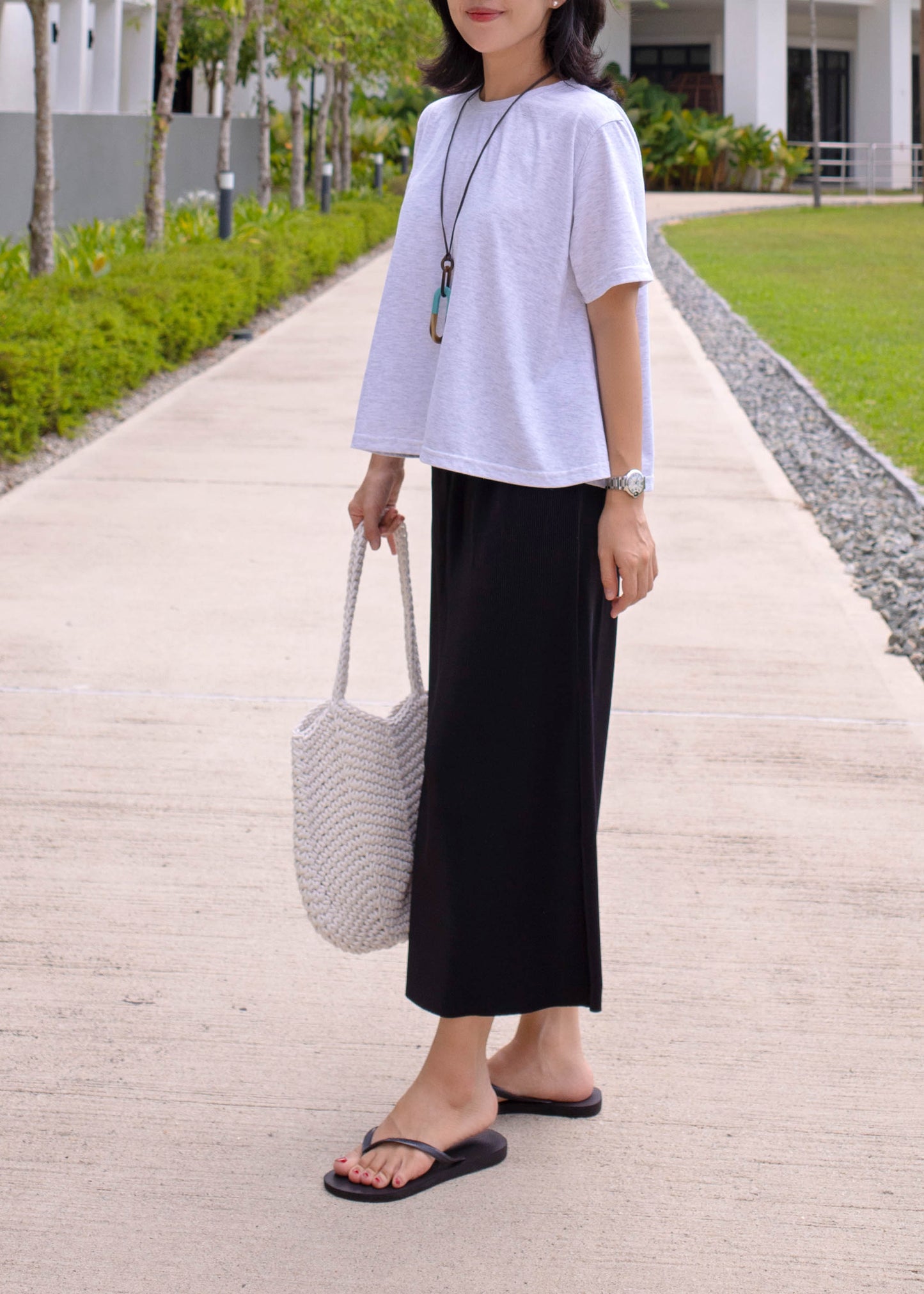 Pleats long skirt