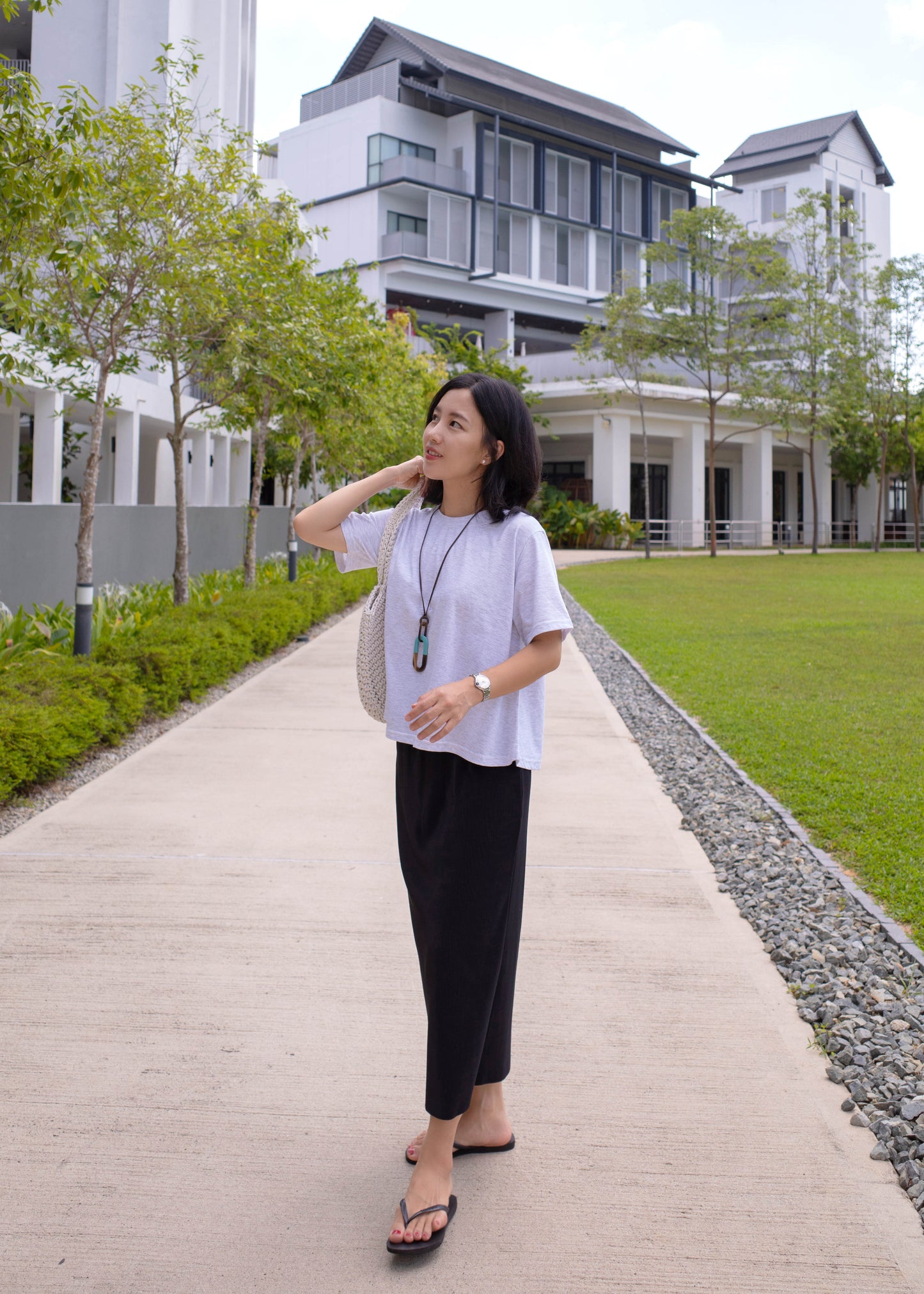 Pleats long skirt
