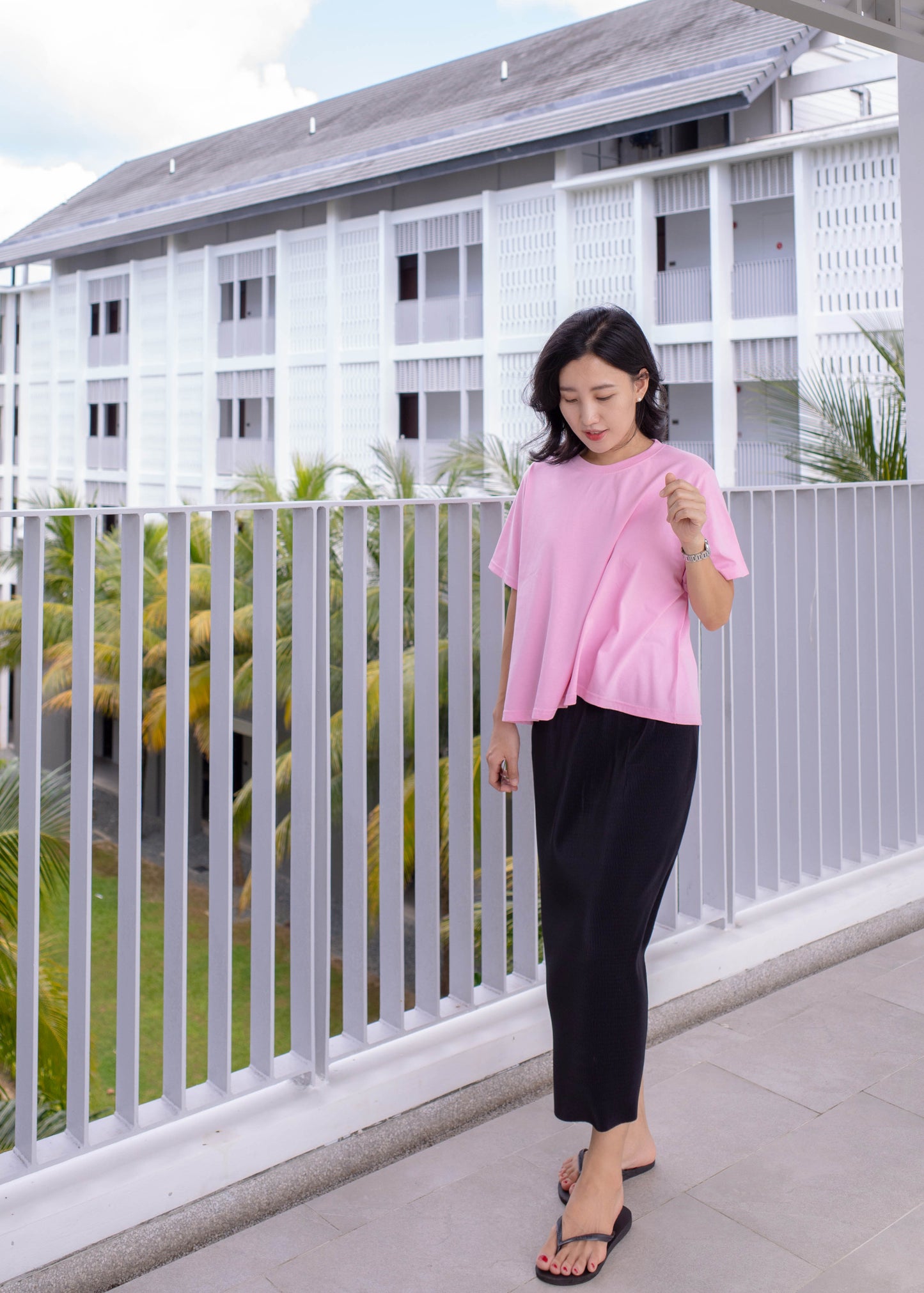 Pleats long skirt