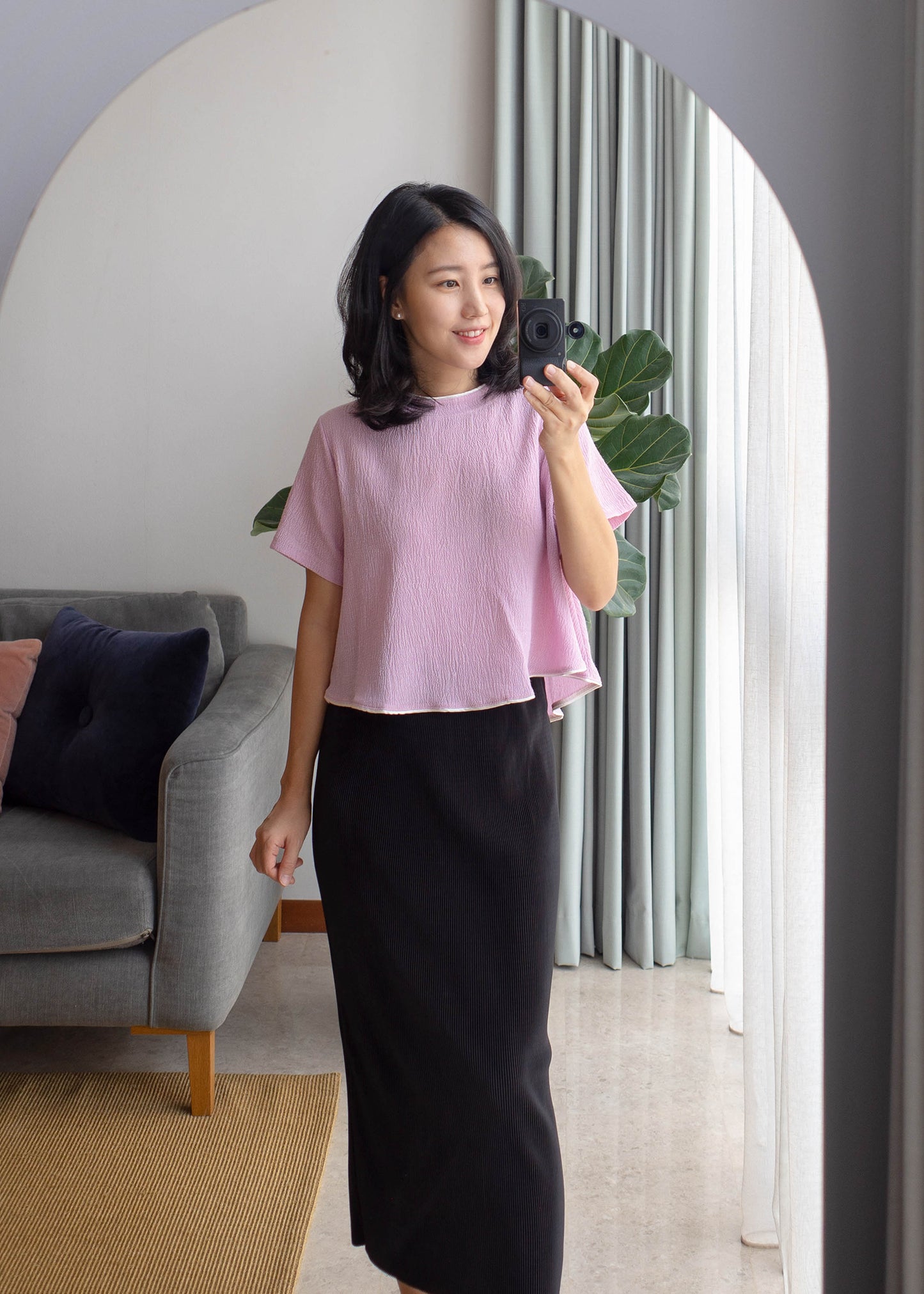 Slim pleats skirt