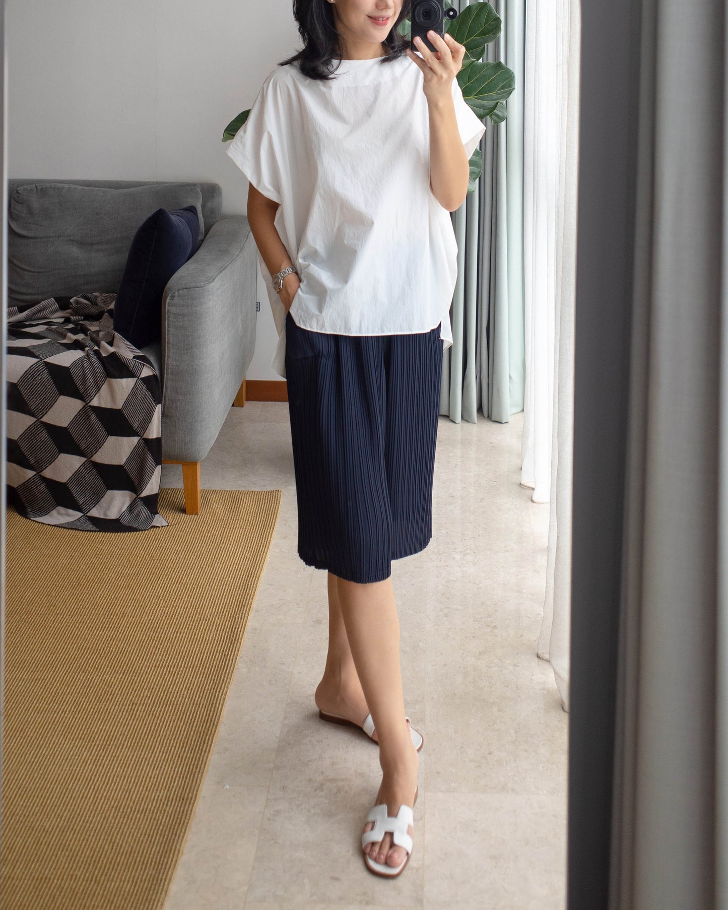 Nylon tunic blouse
