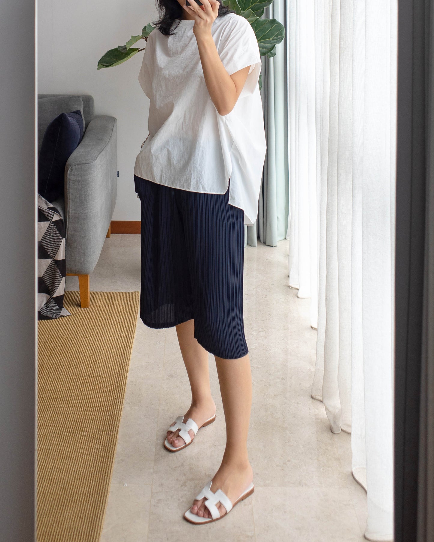 Nylon tunic blouse