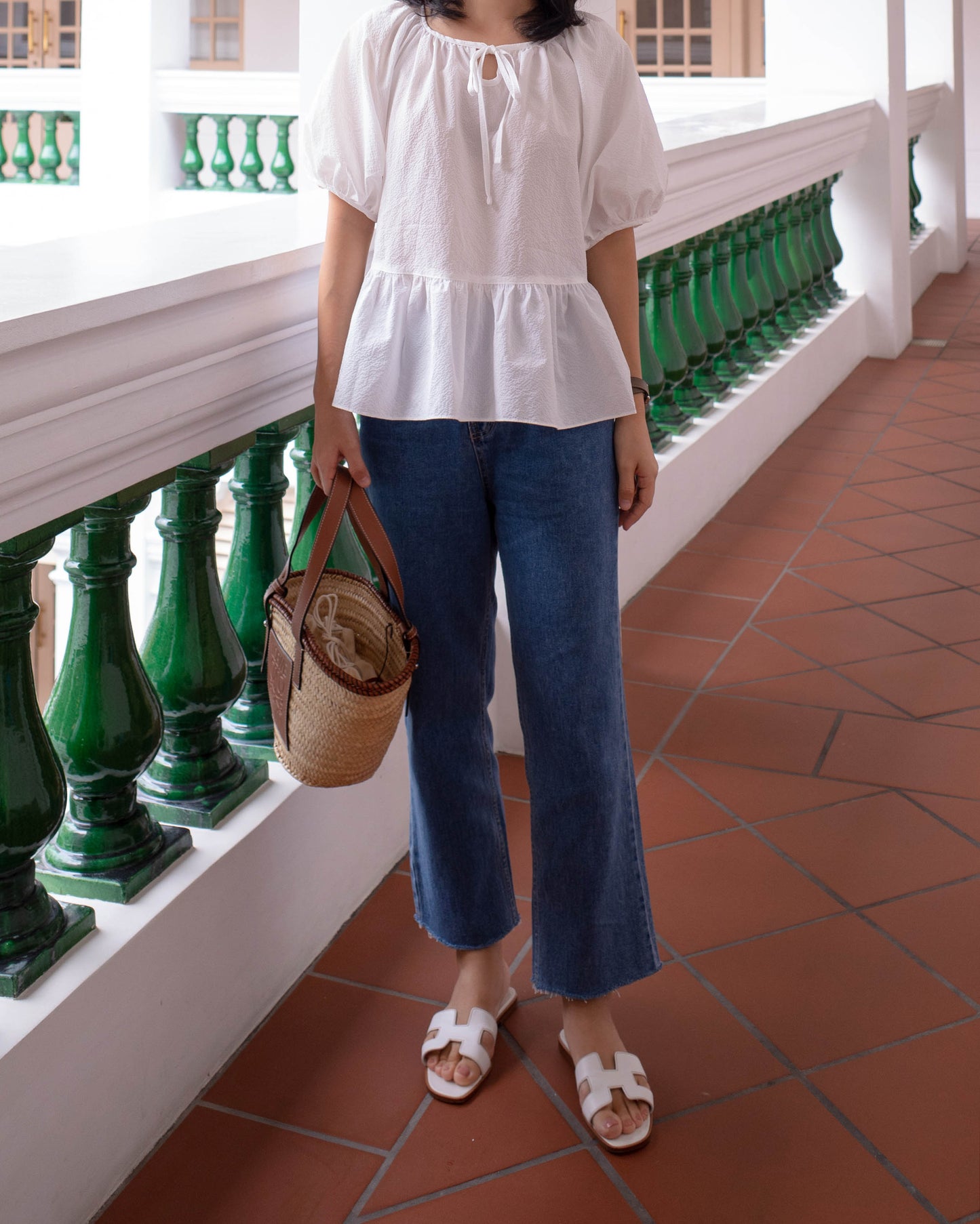 Relaxed fit cropped jeans