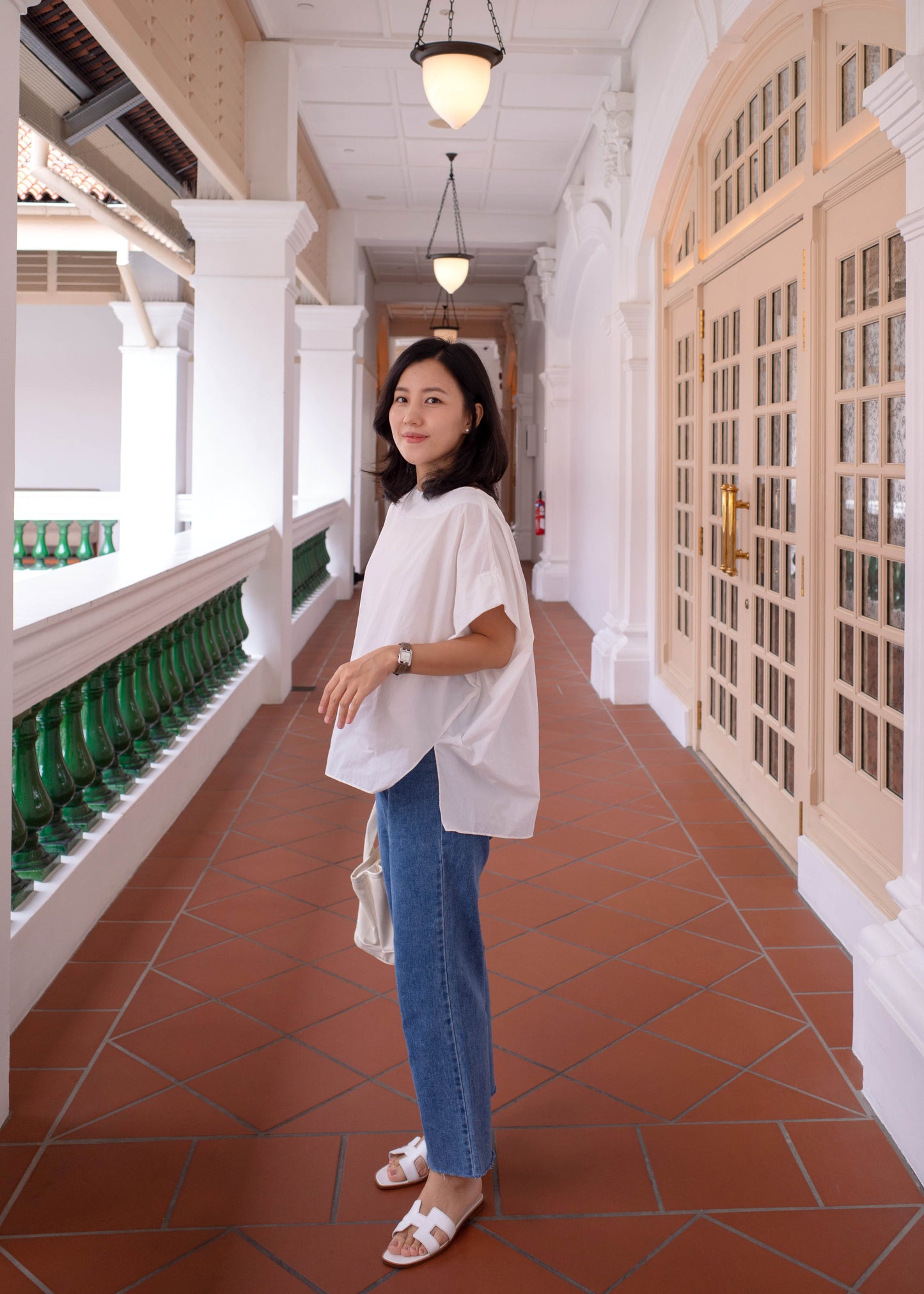 Relaxed fit cropped jeans