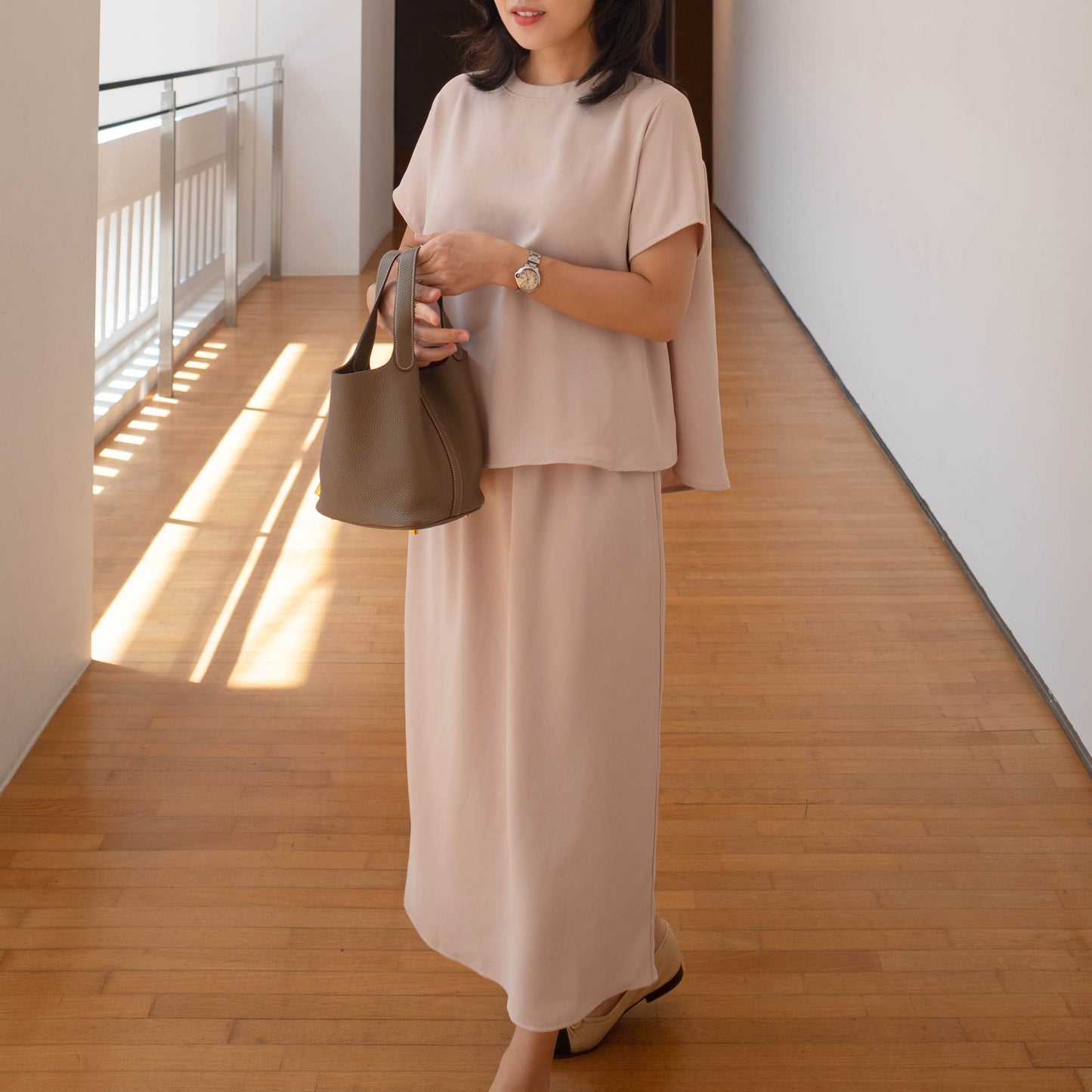 Silky skirt set