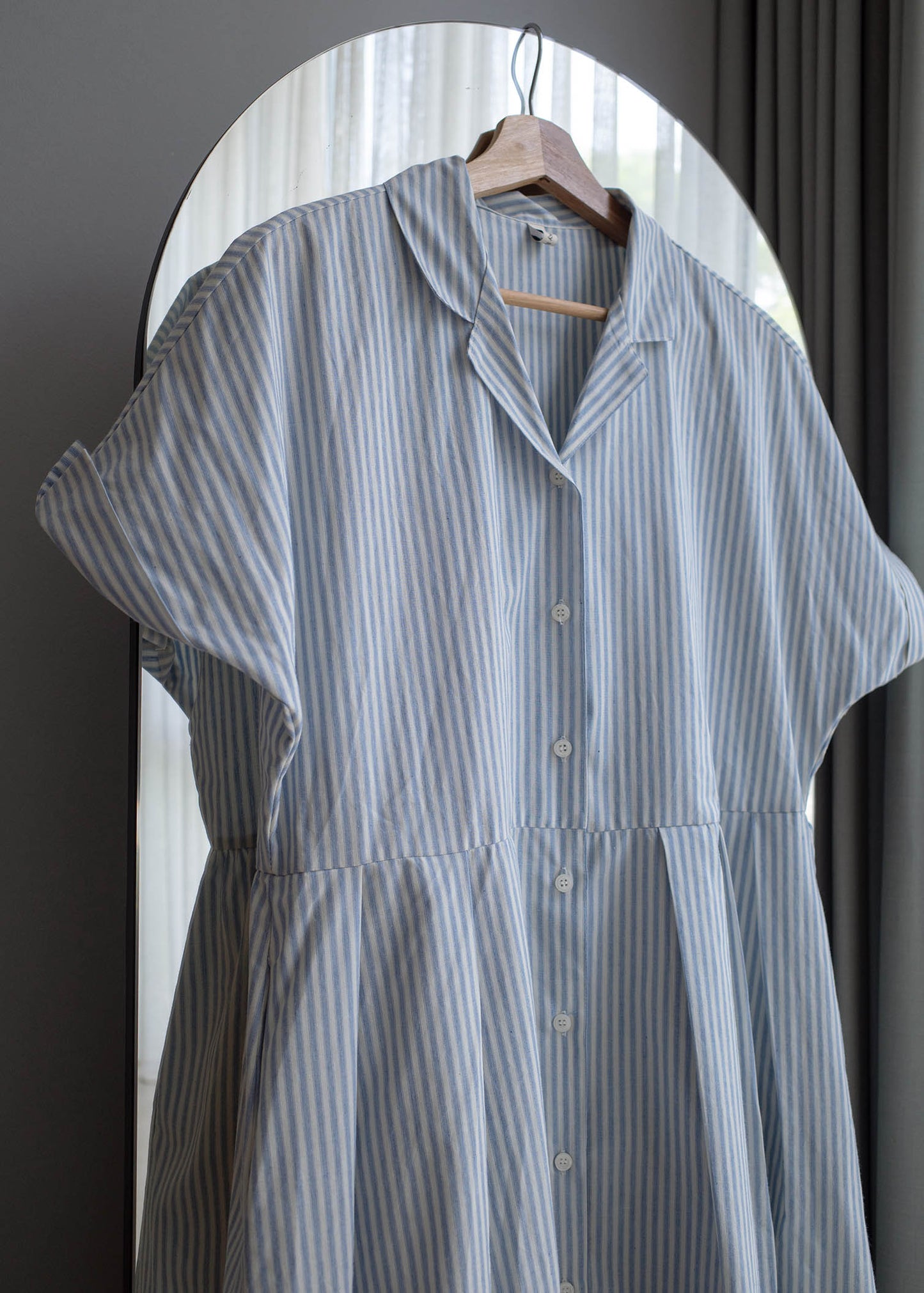 Striped long shirt dress