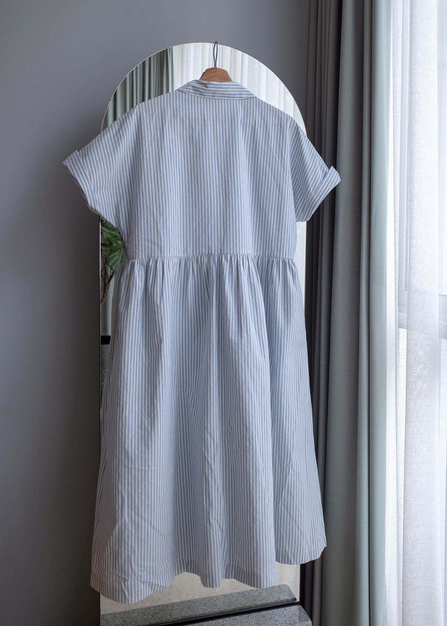 Striped long shirt dress