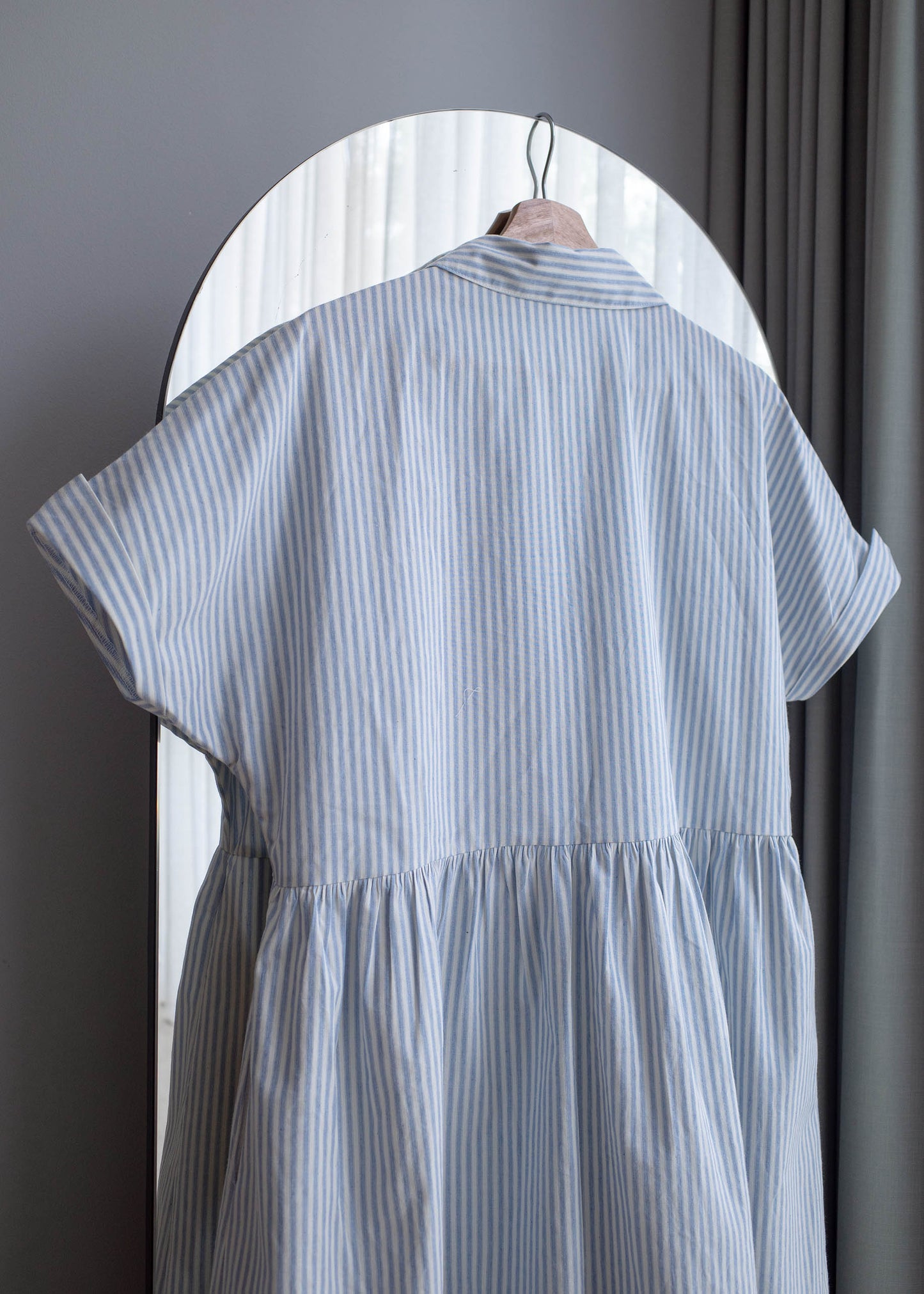 Striped long shirt dress