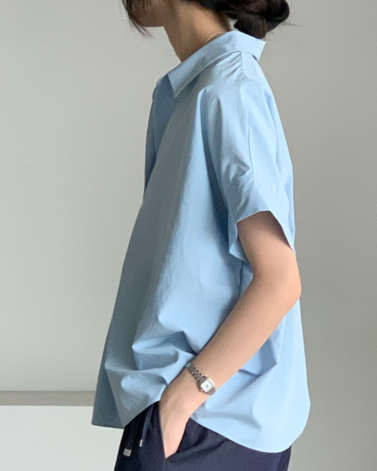 Bari open collar shirt