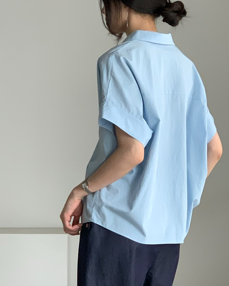 Bari open collar shirt